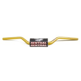 RENTHAL KIEROWNICA 1,1/8 CALA (28,6MM) MX FATBAR HANDLEBAR RC WYSOKA HIGH GOLD KOLOR ZŁOTY Z GĄBKĄ