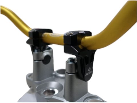 ACCEL MOCOWANIE/PODWYŻKI KIEROWNICY (DÓŁ-22,2/GÓRA-22,2MM) WYS. 50MM KOLOR CZARNY