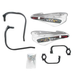 ACCEL OSŁONY RĄK (HANDBARY) Z MOCOWANIEM ALUMINIOWYM STRONG (22+28MM) MOCOWANIE 2 PUNKTOWE (ALU-CZARNY, PLASTIK-BIAŁY)