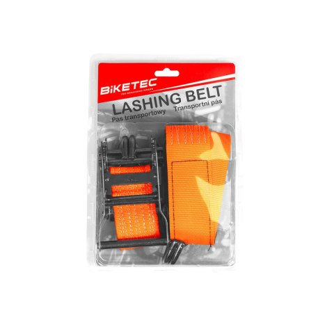 BIKETEC PAS TRANSPORTOWY Z HAKIEM 50MM X 4M OBCIĄŻENIE DO 2000KG, KOLOR POMARAŃCZOWY
