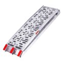 BIKETEC UNIWERSALNA RAMPA NAJAZDOWA ALUMINIOWA AŻUROWA MOTOCYKL / ATV 226 X 30,5 CM, MAX. 340 KG KOLOR SREBRNY