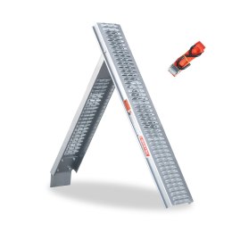 BIKETEC UNIWERSALNA RAMPA NAJAZDOWA STALOWA MOTOCYKL / ATV 215CM X 26CM, MAX. 227 KG KOLOR SREBRNY