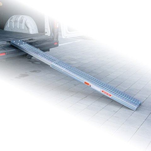 BIKETEC UNIWERSALNA RAMPA NAJAZDOWA STALOWA MOTOCYKL / ATV 215CM X 26CM, MAX. 227 KG KOLOR SREBRNY