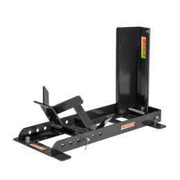 BIKETEC UNIWERSALNY STOJAK BEZ RAMION Z UCHWYTEM PRZEDNIEGO KOŁA Z KOŁYSKĄ DO TRANSPORTU MOTOCYKLA WHEEL CHOCK KOLOR CZARNY STAL