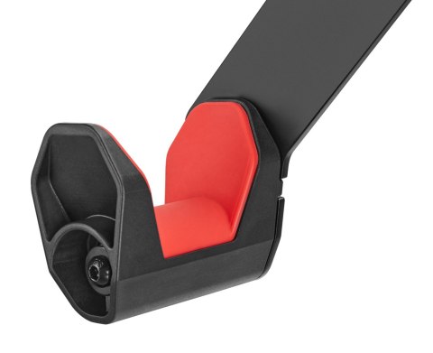 BIKETEC WIESZAK ŚCIENNY NA ROWER (WALL BIKE RACK) STAL MALOWANA PROSZKOWO KOLOR CZARNY, PLASTIK CZERWONY