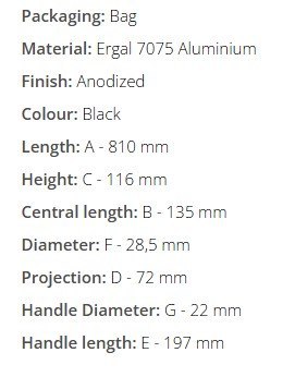 DOMINO KIEROWNICA ALUMINIOWA (ERGAL 7075) FATBAR 28MM MEDIUM KOLOR CZARNY