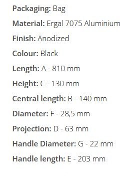 DOMINO KIEROWNICA ALUMINIOWA (ERGAL 7075) FATBAR 28MM WYSOKA Z POPRZECZKĄ KOLOR SREBRNY