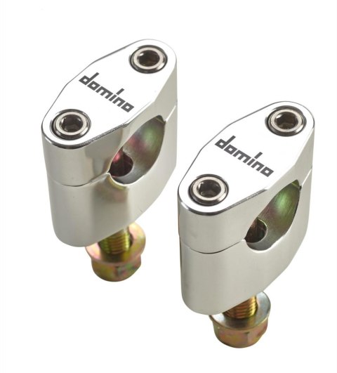 DOMINO PODWYŻKI KIEROWNICY ZE ŚRUBAMI NA KIEROWNICE 28MM, WYSOKOŚĆ 20MM KOLOR SREBRNY