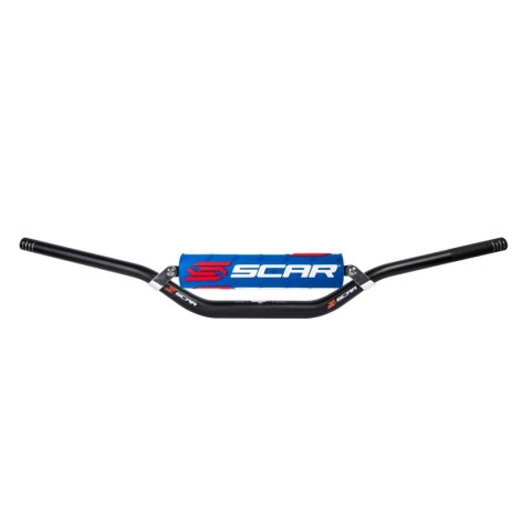 SCAR RACING PROMOCJA KIEROWNICA Z POPRZECZKĄ 28,6MM MODEL MCGRATH/SHORT KOLOR CZARNY GĄBKA NIEBIESKI/BIAŁY