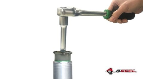 ACCEL KLUCZ DO SERWISU ZAWIESZEŃ PRZEDNICH DWUKOMOROWYCH KAYABA (KYB) ZESTAW DO ROZKRĘCANIA WKŁADU I GŁÓWNEJ NAKRĘTKI 49MM (KAYA