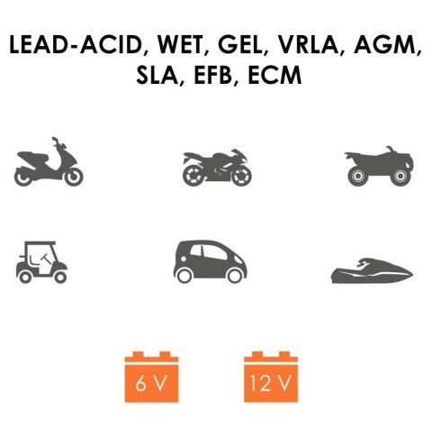 BIKETEC INTELIGENTNA MINI ŁADOWARKA / PROSTOWNIK DO AKUMULATORÓW MOTOCYKLOWYCH, SAMOCHODOWYCH, SKUTEROWYCH I QUAD Z AKCESORIAMI 