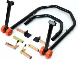 BIKETEC PROMOCJA PODNOŚNIK STOJAK MOTOCYKLOWY 3W1 (PRZÓD/TYŁ - TYP L/V) KOMPLET