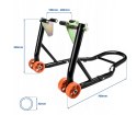 BIKETEC PROMOCJA PODNOŚNIK STOJAK MOTOCYKLOWY BIKER (PRZÓD/TYŁ) TYP-V (ROLKI) KOMPLET