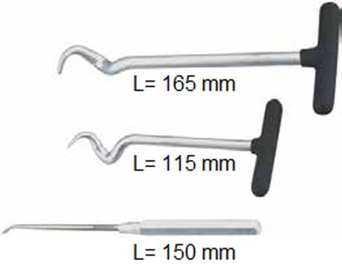 BUZZETTI NARZĘDZIE DO USUWANIA USZCZELEK; O-RINGÓW; WĘŻY ELASTYCZNYCH ZESTAW ZAWIERA 3 SZT.165MM 150MM 115MM