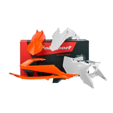 POLISPORT KOMPLET PLASTIKÓW KTM SX 65 '16-'23 ZESTAW ZAWIERA OSŁONĘ FILTRA POWIETRZA (AIRBOX) KOLOR POMARAŃCZOWY BIAŁY (OEM)