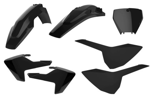 POLISPORT WYPRZEDAŻ KOMPLET PLASTIKÓW HUSQVARNA TC/FC '16-'18 W ZESTAWIE TABLICA PRZEDNIA (8665800003) KOLOR CZARNY