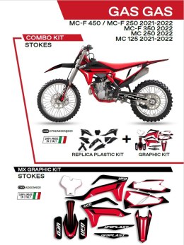 UFO KOMPLET PLASTIKÓW GGKIT702001 PLUS KOMPLET NAKLEJEK (OKLEIN) GAS GAS MC 125 '21-'22; MC 250 '22; MCF 250/350/450 '21-'22 W Z