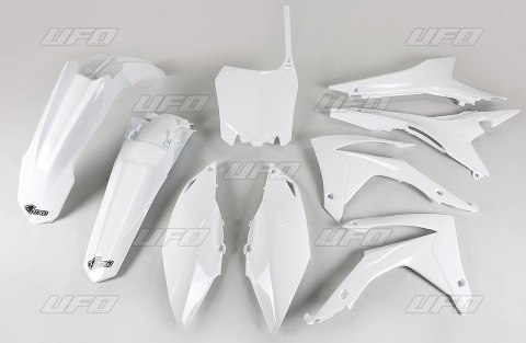 UFO KOMPLET PLASTIKÓW HONDA CRF 250R 14-17, CRF 450R 13-16 Z OSŁONAMI FILTRA POWIETRZA KOLOR BIAŁY (HO121E041)