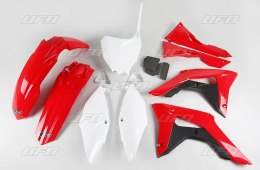 UFO KOMPLET PLASTIKÓW HONDA CRF 250R '18-'21, CRF 450R '17-'20 Z OSŁONAMI FILTRA POWIETRZA KOLOR OEM (CZERWONY/BIAŁY) (HO123E999