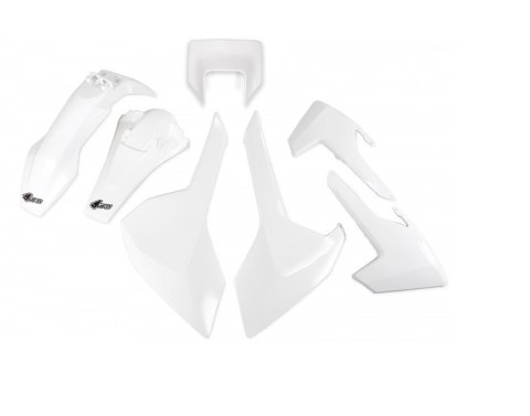 UFO KOMPLET PLASTIKÓW HUSQVARNA TX/TE/FE '17-'19 Z OSŁONĄ LAMPY KOLOR OEM (BIAŁY) (HU621E999W)