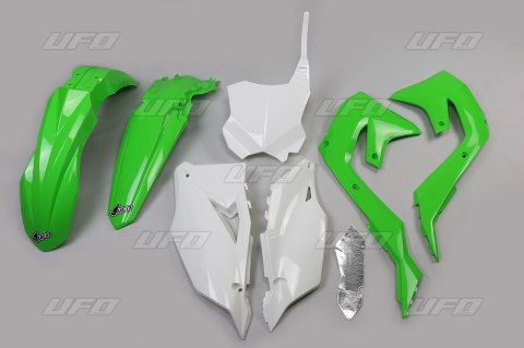 UFO KOMPLET PLASTIKÓW KAWASAKI KXF 250 '21-24, KXF 450 '19-23 KOLOR OEM (ZIELONY/BIAŁY/CZARNY) (KA227E999)