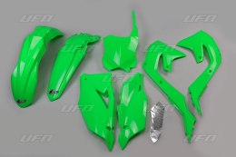 UFO KOMPLET PLASTIKÓW KAWASAKI KXF 250 '21-24, KXF 450 '19-23 KOLOR ZIELONY FLUO (KA227AFLU)