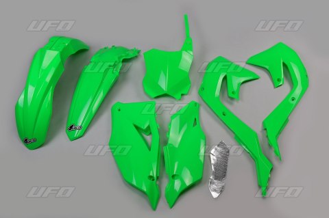 UFO KOMPLET PLASTIKÓW KAWASAKI KXF 250 '21-24, KXF 450 '19-23 KOLOR ZIELONY FLUO (KA227AFLU)