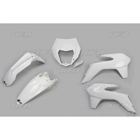 UFO KOMPLET PLASTIKÓW KTM EXC/EXCF '14-'16 Z OSŁONĄ LAMPY KOLOR BIAŁY (KT524E047)
