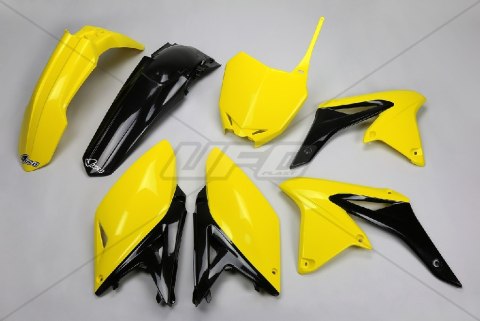 UFO KOMPLET PLASTIKÓW SUZUKI RMZ 250 '10-'18 KOLOR OEM '14-'16 (ŻÓŁTY/CZARNY) (SU416E999)