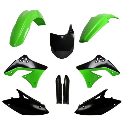 POLISPORT KOMPLET PLASTIKÓW (FULL KIT) KAWASAKI KX 250F '09-'12 W ZESTAWIE TABLICA PRZEDNIA (8660800002) I OSŁONY AMORTYZARORÓW 