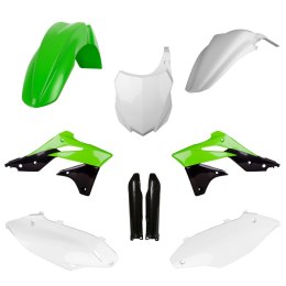 POLISPORT KOMPLET PLASTIKÓW (FULL KIT) KAWASAKI KX 250F '13-'16 W ZESTAWIE TABLICA PRZEDNIA (8659200003) I OSŁONY AMORTYZARORÓW 