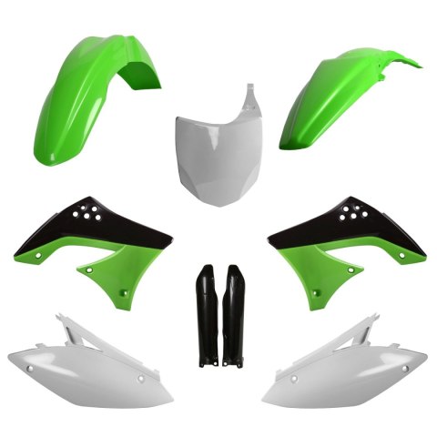 POLISPORT KOMPLET PLASTIKÓW (FULL KIT) KAWASAKI KX 450F '09-'11 W ZESTAWIE TABLICA PRZEDNIA (8656800002) I OSŁONY AMORTYZARORÓW 