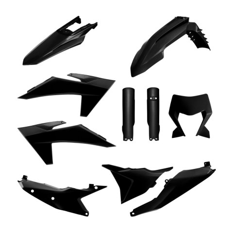 POLISPORT KOMPLET PLASTIKÓW (FULL KIT) KTM EXC/EXC-F/XC-W/XC-WF TBI '24-'25 W ZESTAWIE OSŁONA LAMPY ORAZ OSŁONY AMORTYZATORÓW (8