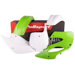 POLISPORT KOMPLET PLASTIKÓW KAWASAKI KX 85 '99-'13; KX 100/112 '99-'13 W ZESTAWIE TABLICA PRZEDNIA (8661700007) KOLOR ZIELONO BI