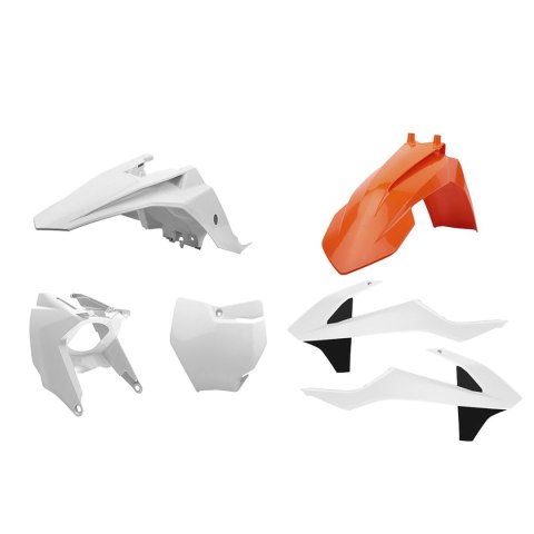 POLISPORT KOMPLET PLASTIKÓW KTM SX 65 '16-'23 ZESTAW ZAWIERA OSŁONĘ FILTRA POWIETRZA (AIRBOX) KOLOR BIAŁY POMARAŃCZOWY (OEM)