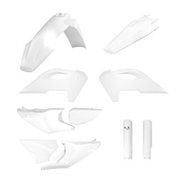 POLISPORT WYPRZEDAŻ KOMPLET PLASTIKÓW (FULL KIT) HUSQVARNA TE/FE TPI '24-'25 W ZESTAWIE OSŁONY AMORTYZATORÓW KOLOR BIAŁY OEM