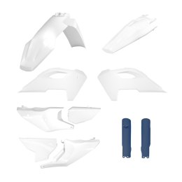 POLISPORT WYPRZEDAŻ KOMPLET PLASTIKÓW (FULL KIT) HUSQVARNA TE/FE TPI '24-'25 W ZESTAWIE OSŁONY AMORTYZATORÓW KOLOR OEM BIAŁY NIE