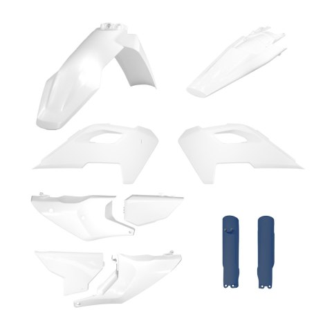 POLISPORT WYPRZEDAŻ KOMPLET PLASTIKÓW (FULL KIT) HUSQVARNA TE/FE TPI '24-'25 W ZESTAWIE OSŁONY AMORTYZATORÓW KOLOR OEM BIAŁY NIE
