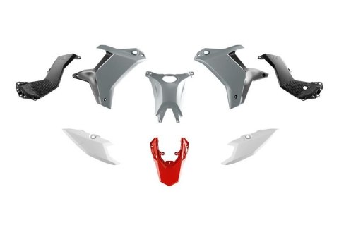 RACETECH (RTECH) 2025/12 KOMPLET PLASTIKÓW (BEZ PRZEDNIEGO BŁOTNIKA) T7 YAMAHA TENERE 700 '25-'26 KOLOR SZARY / CZARNY / BIAŁY /