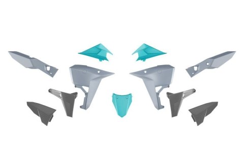 RACETECH (RTECH) 2025/12 KOMPLET PLASTIKÓW (REVOLUTION) (BEZ PRZEDNIEGO BŁOTNIKA) KOVE X PRO / RALLY 800 '24-'25 KOLOR SZARY / C