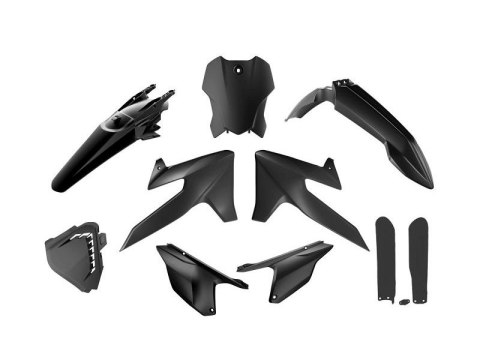 RACETECH (RTECH) 2025/12 KOMPLET PLASTIKÓW Z OSŁONAMI TELESKOPÓW TRIUMPH TF 250 X '24-'26, TF 450 RC '25-'26 KOLOR CZARNY