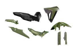 RACETECH (RTECH) KOMPLET PLASTIKÓW Z SIEDZENIEM REVOLUTION HONDA XL 750 TRANSALP '23-'25 KOLOR CIEMNY ZIELONY / CZARNY