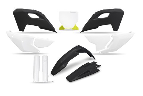 UFO 2025/11 KOMPLET PLASTIKÓW (FULL KIT) Z OSŁONAMI TELESKOPÓW (AMORTYZATORÓW) HUSQVARNA TC 125 / 250 '23-'24, FC 250 / 350 / 45