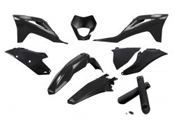 UFO KOMPLET PLASTIKÓW (FULL KIT) Z OSŁONAMI TELESKOPÓW (AMORTYZATORÓW) GAS GAS EC / EC-F 250 / 300 / 350 '21-'23 KOLOR CZARNY