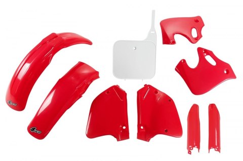 UFO KOMPLET PLASTIKÓW (FULL KIT) Z OSŁONAMI TELESKOPÓW (AMORTYZATORÓW) HONDA CR 125 '93-'94, CR 250 '92-'94 KOLOR OEM (CZERWONY/