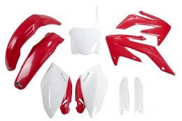 UFO KOMPLET PLASTIKÓW (FULL KIT) Z OSŁONAMI TELESKOPÓW (AMORTYZATORÓW) HONDA CRF 250R '08-'09 KOLOR OEM '08 (CZERWONY/BIAŁY) (HO
