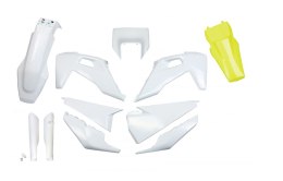 UFO KOMPLET PLASTIKÓW (FULL KIT) Z OSŁONAMI TELESKOPÓW (AMORTYZATORÓW) HUSQVARNA TX / TE 125 / 150 / 250 / 300 '20-'22, FE 250 /