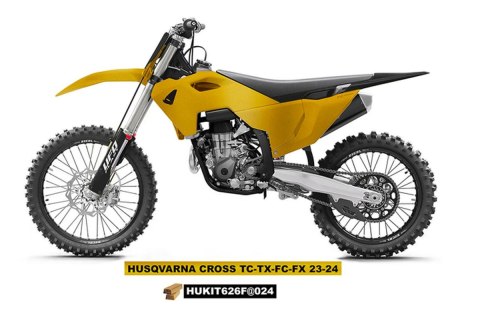 UFO KOMPLET PLASTIKÓW (FULL KIT) Z OSŁONAMI TELESKOPÓW (AMORTYZATORÓW) HUSQVARNA TC 125 / 250 '23-'24, FC 250 / 350 / 450 '23-'2