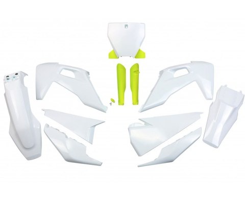 UFO KOMPLET PLASTIKÓW (FULL KIT) Z OSŁONAMI TELESKOPÓW (AMORTYZATORÓW) HUSQVARNA TC 125/250 '19-'22, FC 250/350/450 '19-'22 KOLO