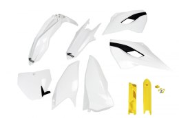 UFO KOMPLET PLASTIKÓW (FULL KIT) Z OSŁONAMI TELESKOPÓW (AMORTYZATORÓW) HUSQVARNA TC/FC 125/250/300/350/450 '14-'15 KOLOR OEM '14